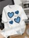 EVE Denim Printed Heart Round Neck T Shirt GYIQ-ZW113527C