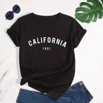 EVE Letter Print Short Sleeve Casual T Shirt GYIQ-ZB113874C