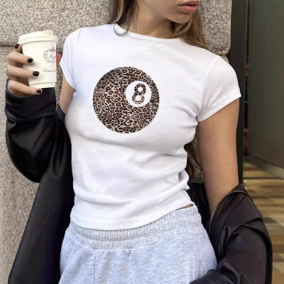 EVE Leopard Billiards 8 Print T Shirt GYIQ-ZW113769B