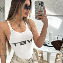 EVE Square Neck Sleeveless Skinny Bodysuit GZJQ-K24K47825