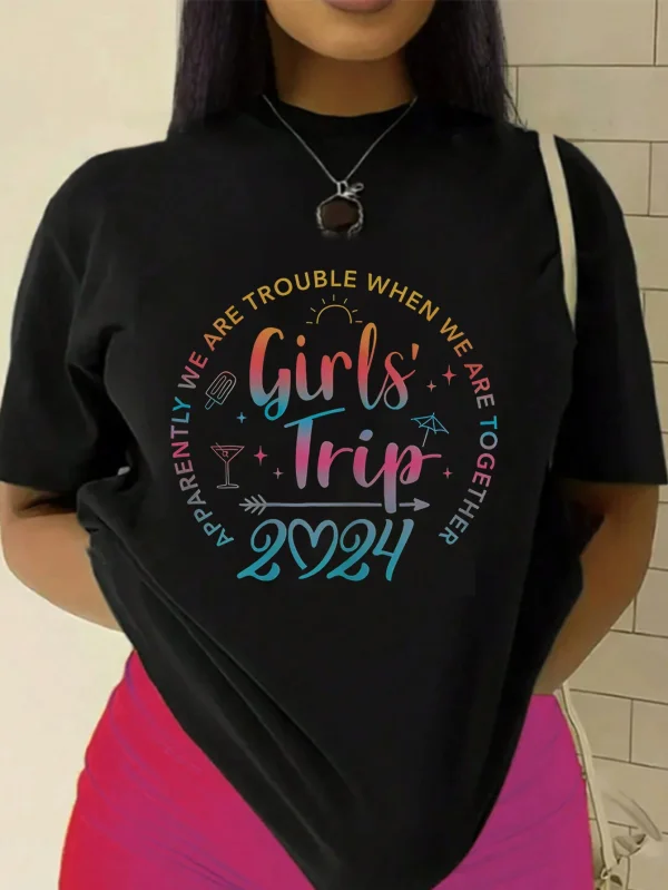 EVE Solid Letter Print Short Sleeve T Shirt GYIQ-CSZ004 CSZ005