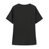 EVE Solid Letter Print Short Sleeve T Shirt GYIQ-CSZ004 CSZ005