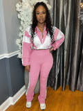 EVE Comtrast Color Patchwork Sport Two PIece Pants Set  CH-25015