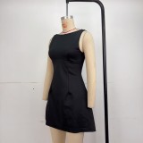 EVE Sleeveless Solid Color Mini Dress GPBY-17167