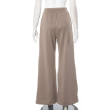 EVE Solid Color Multi Zipper Drawstring Loose Fit Athletic Pants MXBF-K24PT422