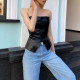 EVE Single-breasted PU Leather Wrap Chest Top GPBY-1451