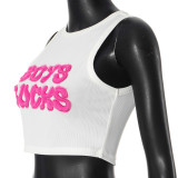 EVE Letter Print Sleeveless Vest MXBF-K24TP297