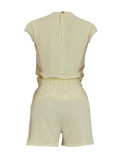 EVE Solid Color Sleeveless Loose Two Piece Shorts Set FENF-6028