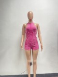 EVE Sexy Zipper Sleeveless Romper NYF-8188