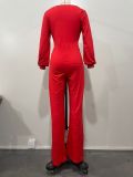 EVE Solid Color Long Sleeve Jumpsuit OLYF-6173