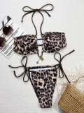 EVE Laopard Print Tie Up Bikinis Swimsuit 2 Piece Set CSYZ-TM20HY