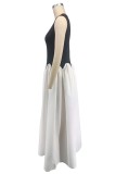 EVE Sleeveless Patchwork Irregular Maxi Dress XHXF-443