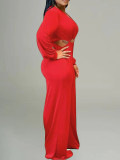 EVE Solid Color Long Sleeve Jumpsuit OLYF-6173
