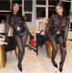 EVE Long Sleeve Mesh Shirt Two Piece Pants Set YNSF-2678