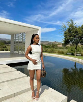 EVE O Neck Sleeveless Solid Mini Dress GLYK-LX71