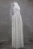 EVE Off Shoulder Halterneck Lace Pleated Long Skirt Suit GLYK-LX005