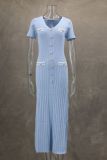 EVE Short Sleeve V Neck Midi Dress GLYK-LX070
