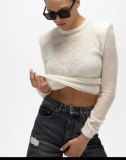 EVE Hollow Out Knits Casual Long Sleeve Top GLYK-LX003