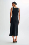 EVE Sleeveless Single-breasted Button Long Dress GLYK-LX074