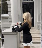 EVE Contrast Color Ruffles Blazer MIni Dress GLYK-LX0115