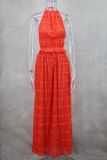 EVE Off Shoulder Halterneck Lace Pleated Long Skirt Suit GLYK-LX005