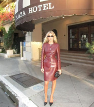 EVE PU Leather Long Sleeve Coat Skirts Suit GLYK-LX0094