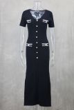 EVE Short Sleeve V Neck Midi Dress GLYK-LX070