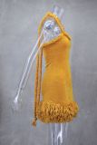 EVE Hand-Woven Twisted Rope Shoulder Strap Tassel Dress GLYK-LX0092