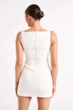 EVE O Neck Sleeveless Solid Mini Dress GLYK-LX71