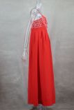 EVE Embroidered Tube Tops Pressed Pleat Sling Maxi Dress GLYK-LX069