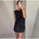 EVE Sequin Lace-Up Bow Mini Dress GLYK-LX0120