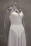 EVE Floral Lace See-through Halter Maxi Dress GLYK-LX0118