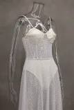 EVE Floral Lace See-through Halter Maxi Dress GLYK-LX0118