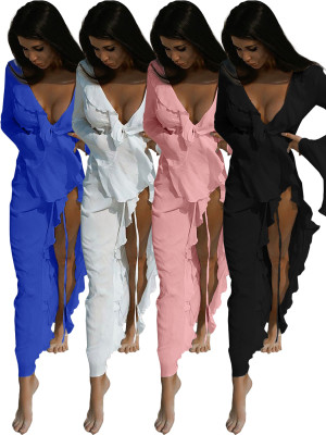 EVE Long Sleeve Lace Beach Bikini Sunscreen Cover Up OD-8730