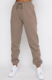 EVE Plus Size Solid Color Padded Long Sleeve Casual Pants Set SSNF-211022