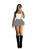 EVE Solid Color Mini Pleated Bubble Skirt QXLB-10100