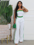 EVE Sexy Wrap Chests Tops And Wide Leg Pants 2 Piece Set SFY-662