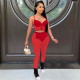 EVE Sexy Mesh Patchwork Two Piece Pants Set FOSF-8807