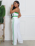 EVE Sexy Wrap Chests Tops And Wide Leg Pants 2 Piece Set SFY-662