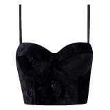 EVE Velvet Jacquard Camisole Undershirt Inside With Bra Pads GPBY-6228