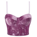 EVE Velvet Jacquard Camisole Undershirt Inside With Bra Pads GPBY-6228