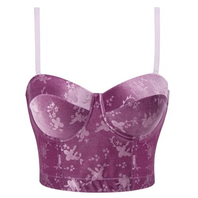 EVE Velvet Jacquard Camisole Undershirt Inside With Bra Pads GPBY-6228