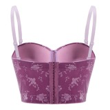 EVE Velvet Jacquard Camisole Undershirt Inside With Bra Pads GPBY-6228