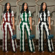 EVE Plus Size Wide Leg Print Two Piece Pants Set NY-11007