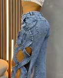 EVE Fashion Hollow Out Patchwork Loose Jeans OD-8727
