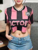 EVE V Neck Short Sleeve T Shirt GFCF-1347