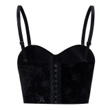 EVE Velvet Jacquard Camisole Undershirt Inside With Bra Pads GPBY-6228