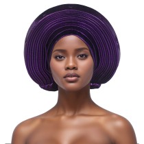 EVE Solid Color Bright Silk Stacked Wrap Hat PJDM-A206