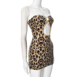 EVE Leopard Print Sequin Backless Mini Dress GDSF-G25DS016