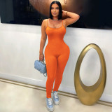 EVE Solid Color Sling Backless Skinny Jumpsuit SFY-687